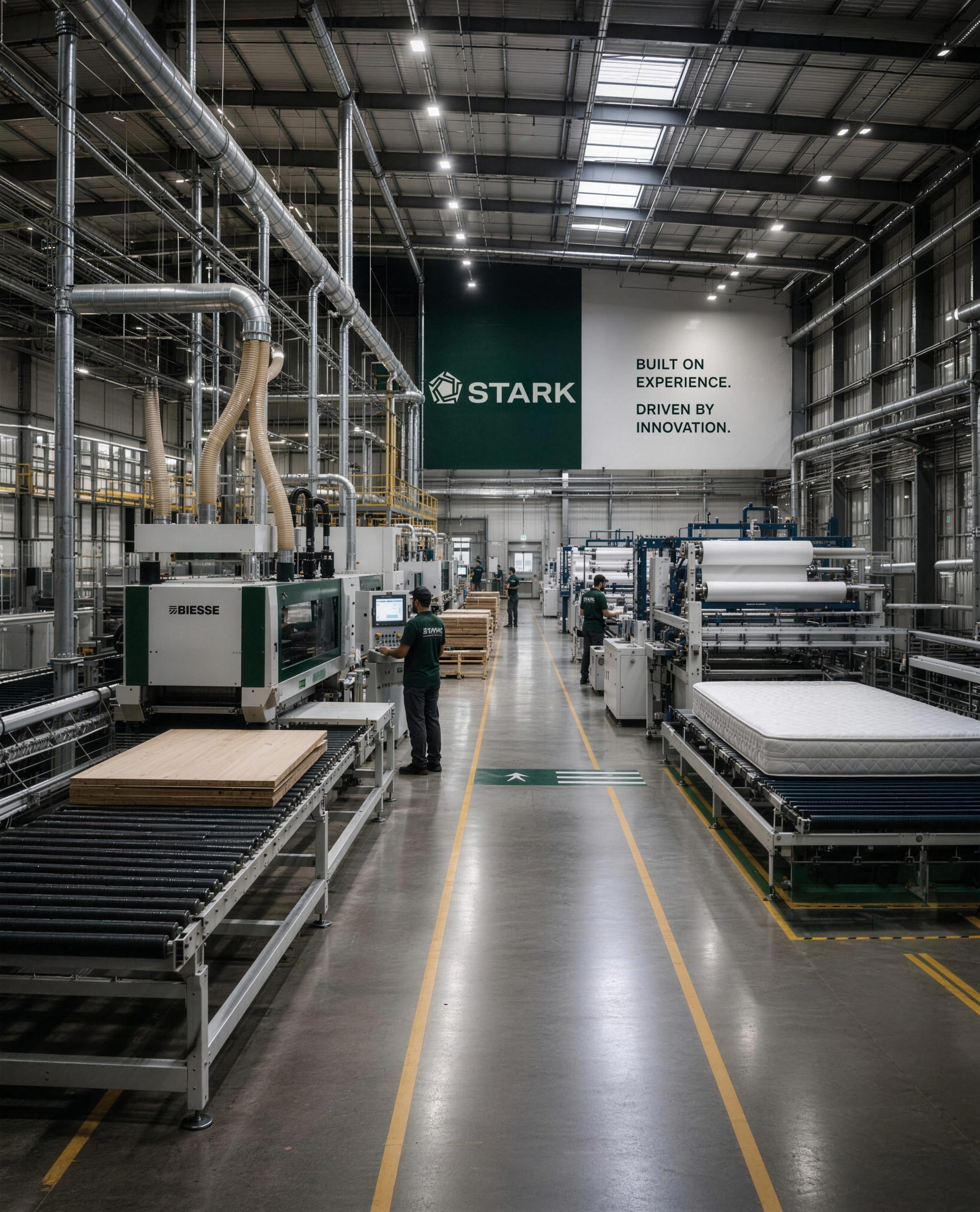 The STARK production line in Jeddah where Blue mattresses are made